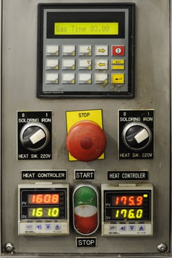 device with a buttons and display, factory monitoring